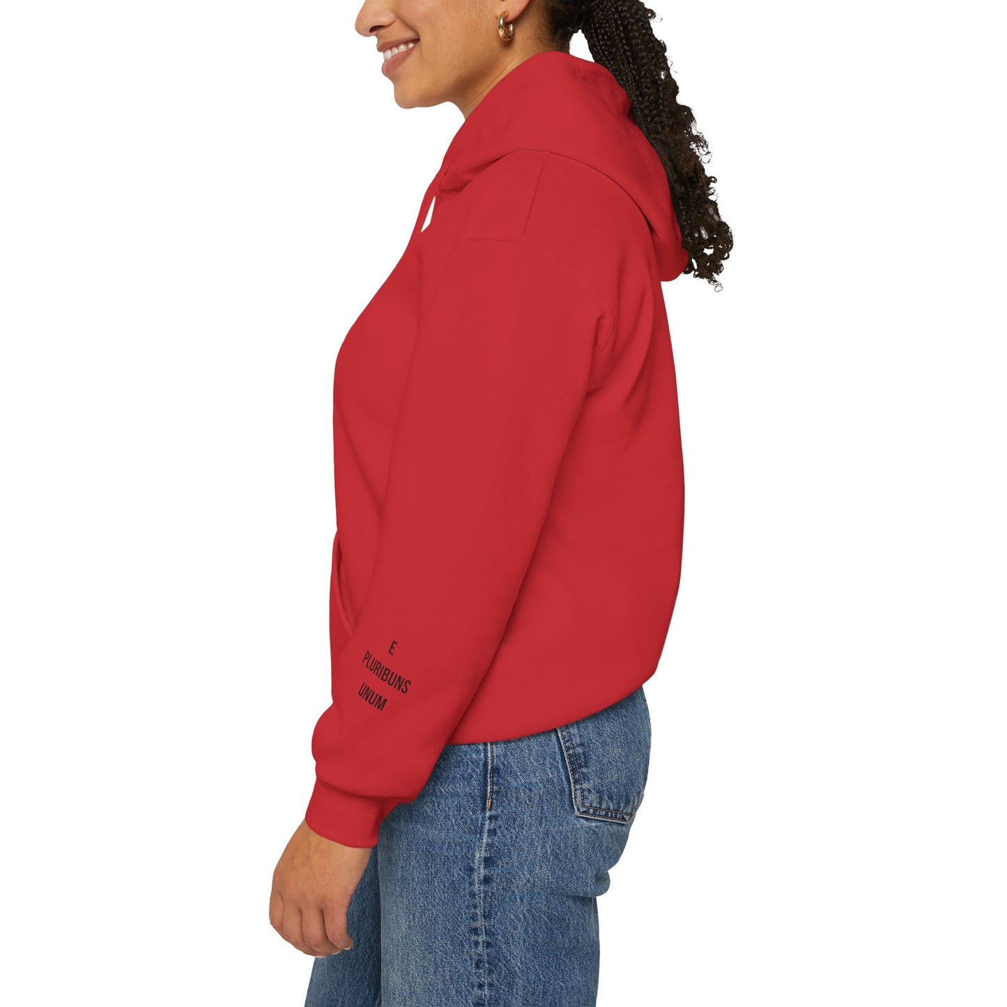 Spirit Eagle Unisex Hoodie with Motto Sleeve Print