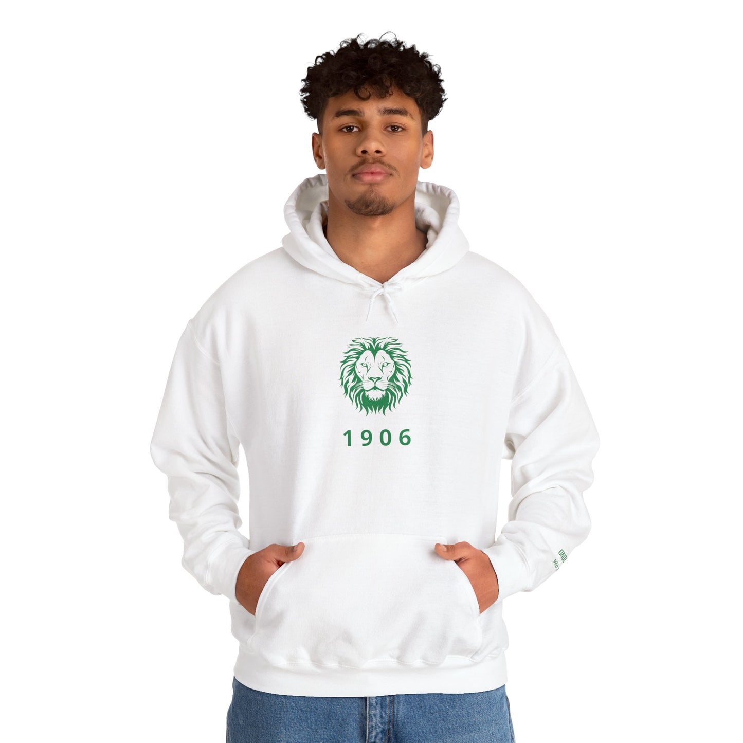 Spirit Lion Unisex Hoodie with Motto Sleeve Print