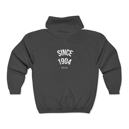 Origins 1904 Unisex Zip Hoodie with Eagle Chest + Mystique Back Print