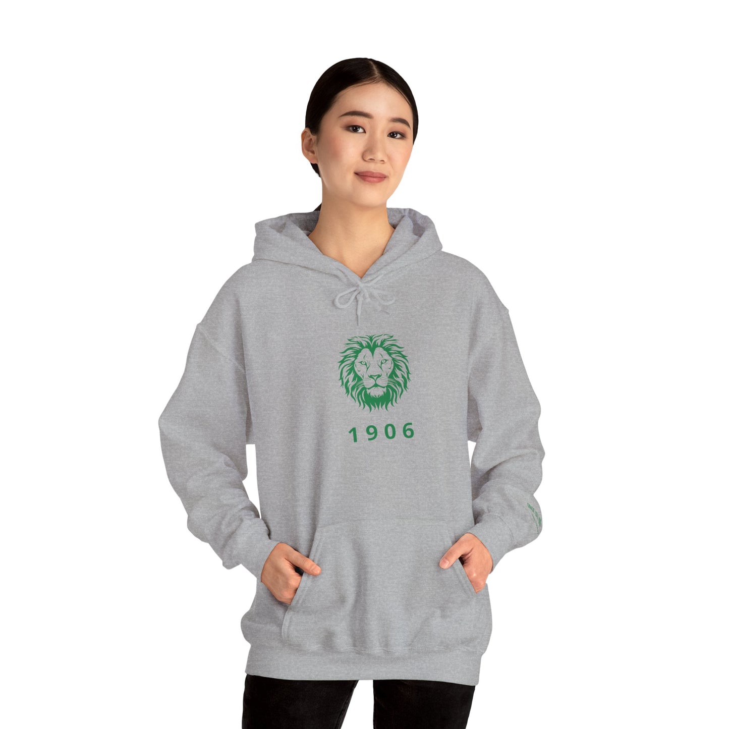 Spirit Lion Unisex Hoodie with Motto Sleeve Print