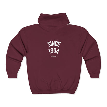 Origins 1904 Unisex Zip Hoodie with Eagle Chest + Mystique Back Print