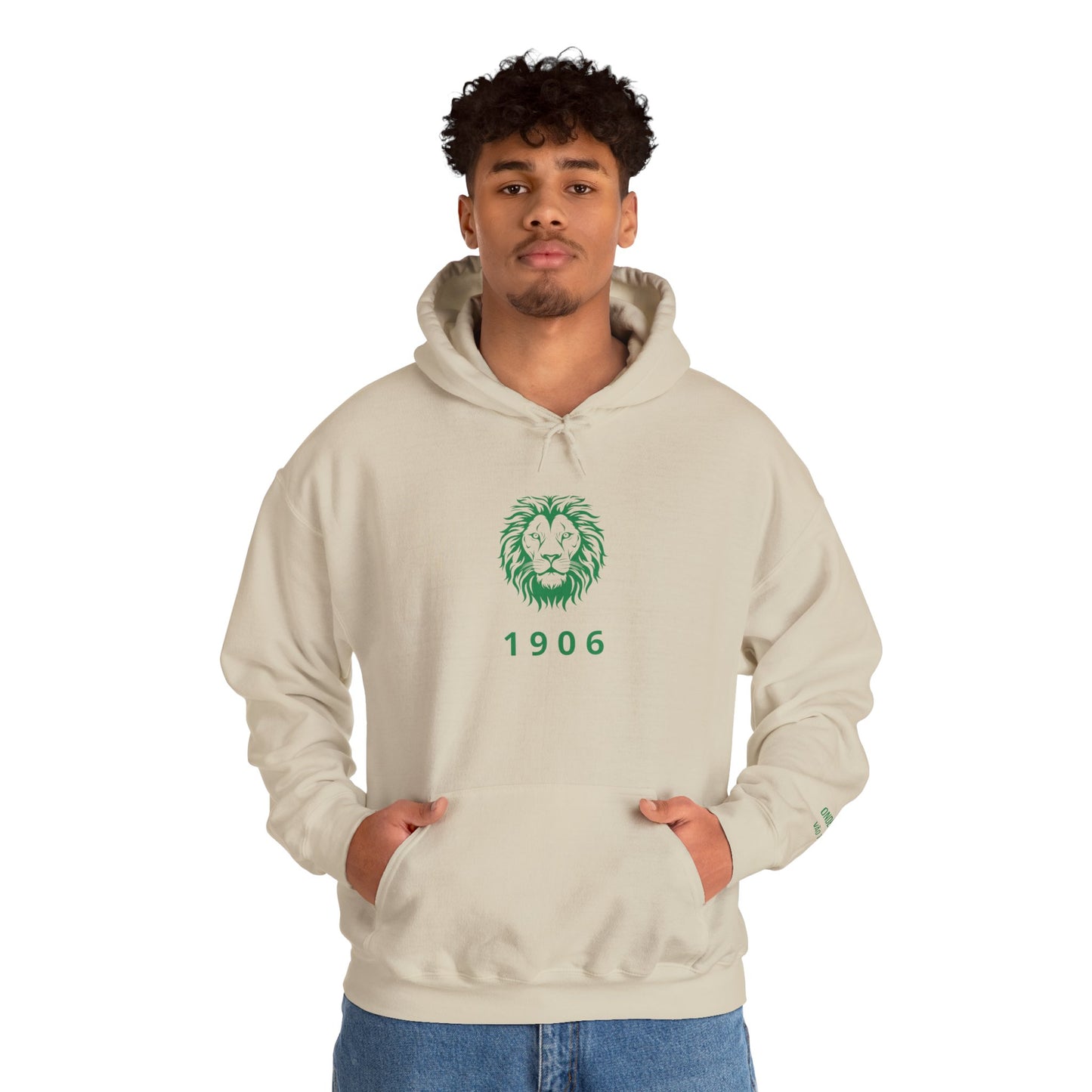 Spirit Lion Unisex Hoodie with Motto Sleeve Print