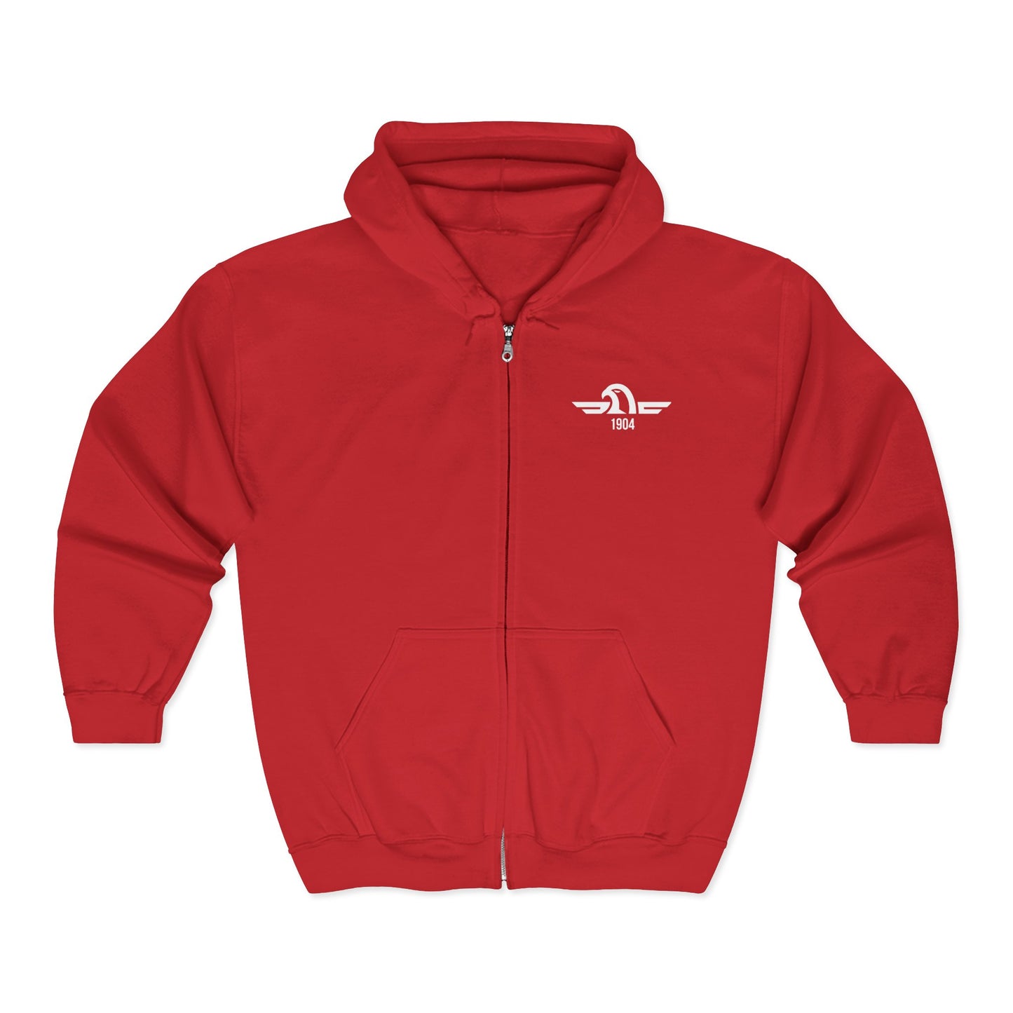 Origins 1904 Unisex Zip Hoodie with Eagle Chest + Mystique Back Print