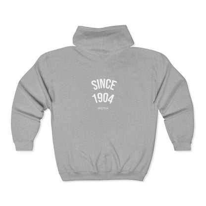Origins 1904 Unisex Zip Hoodie with Eagle Chest + Mystique Back Print